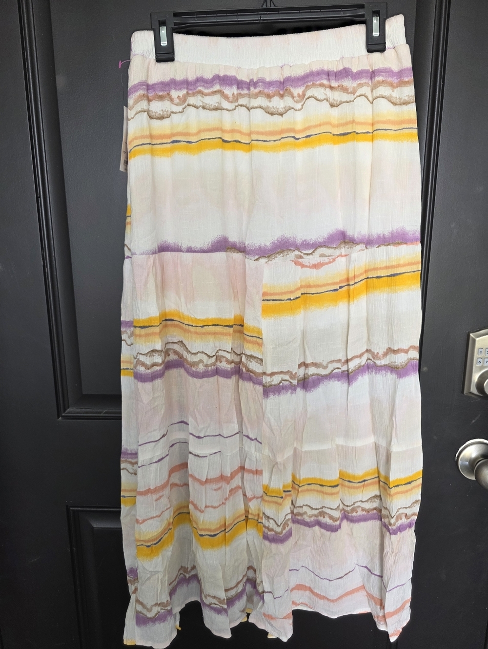 Nine West Flare Midi Skirt Women Sz Medium Front Slit NWT Coastal Summee - Picture 4 of 10